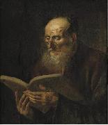 unknow artist Bearded man reading Sweden oil painting artist